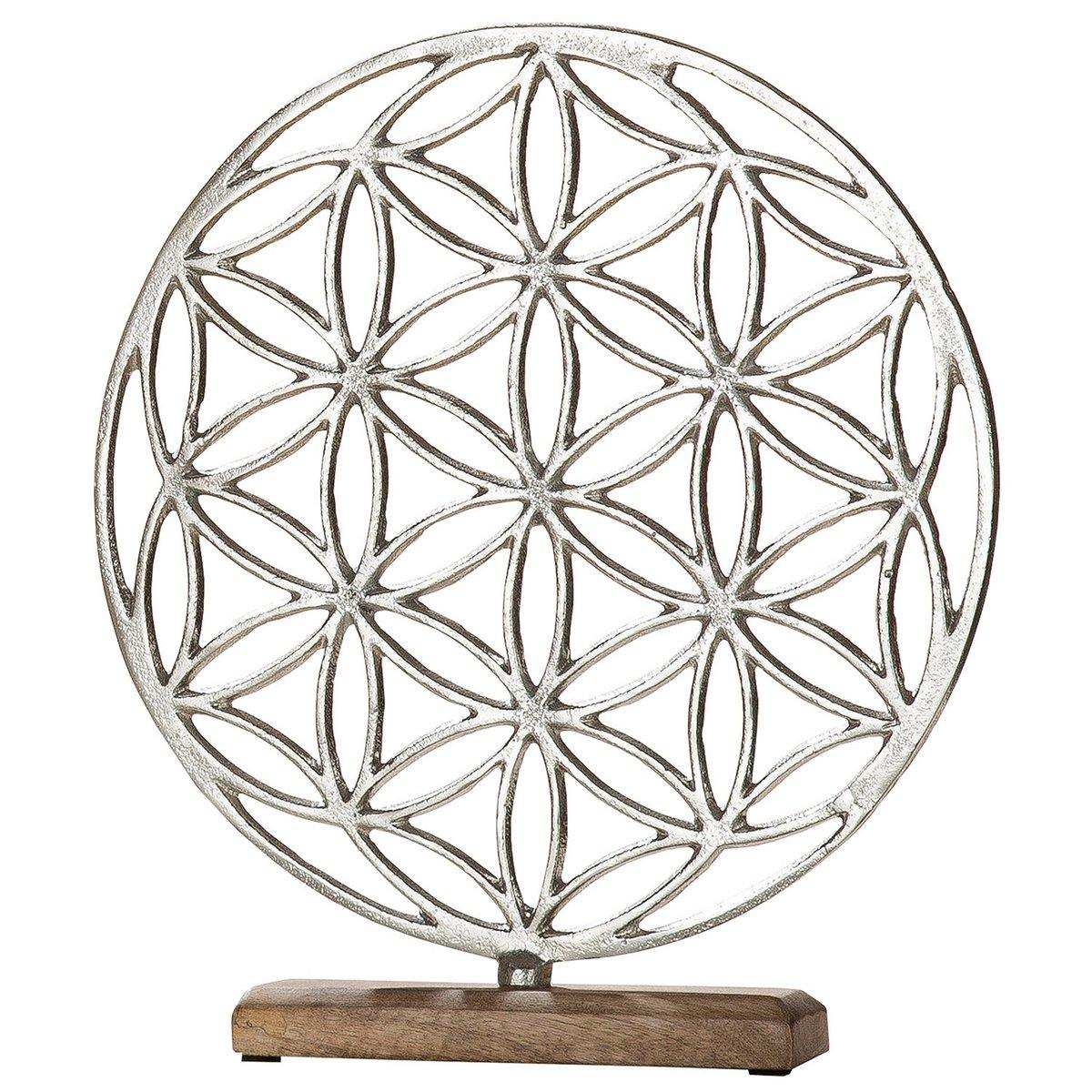 Aluminium Lebensblume auf Holzbase - HomeDesign Knaus