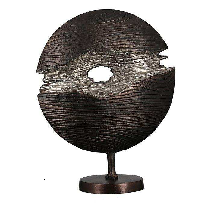 Aluminium Skulptur "Slice" wengefarben H.40,5cm - HomeDesign Knaus