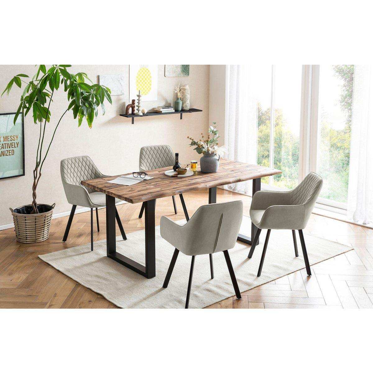 Armlehnstuhl 2er Set Beige - HomeDesign Knaus