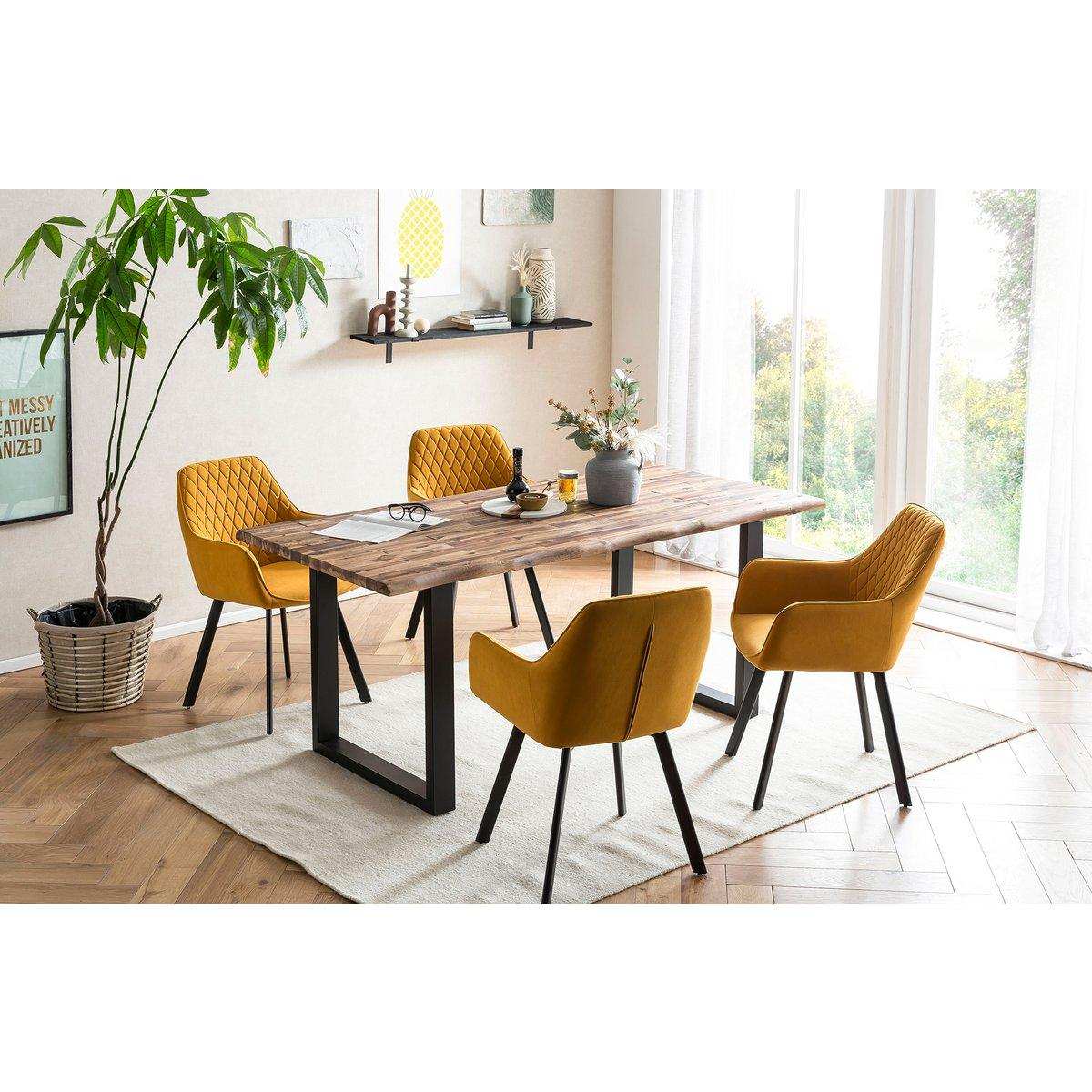 Armlehnstuhl 2er Set Gelb - HomeDesign Knaus