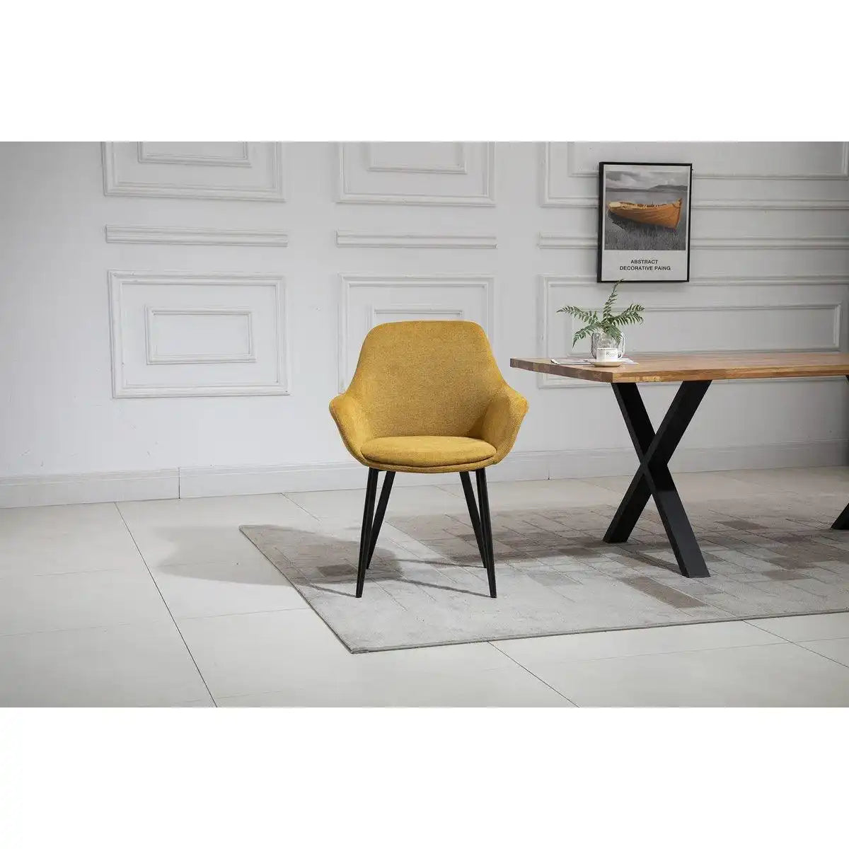 Armlehnstuhl 2er Set Gelb - HomeDesign Knaus