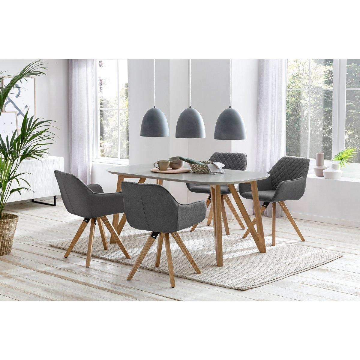 Armlehnstuhl 2er Set grau Textil - HomeDesign Knaus