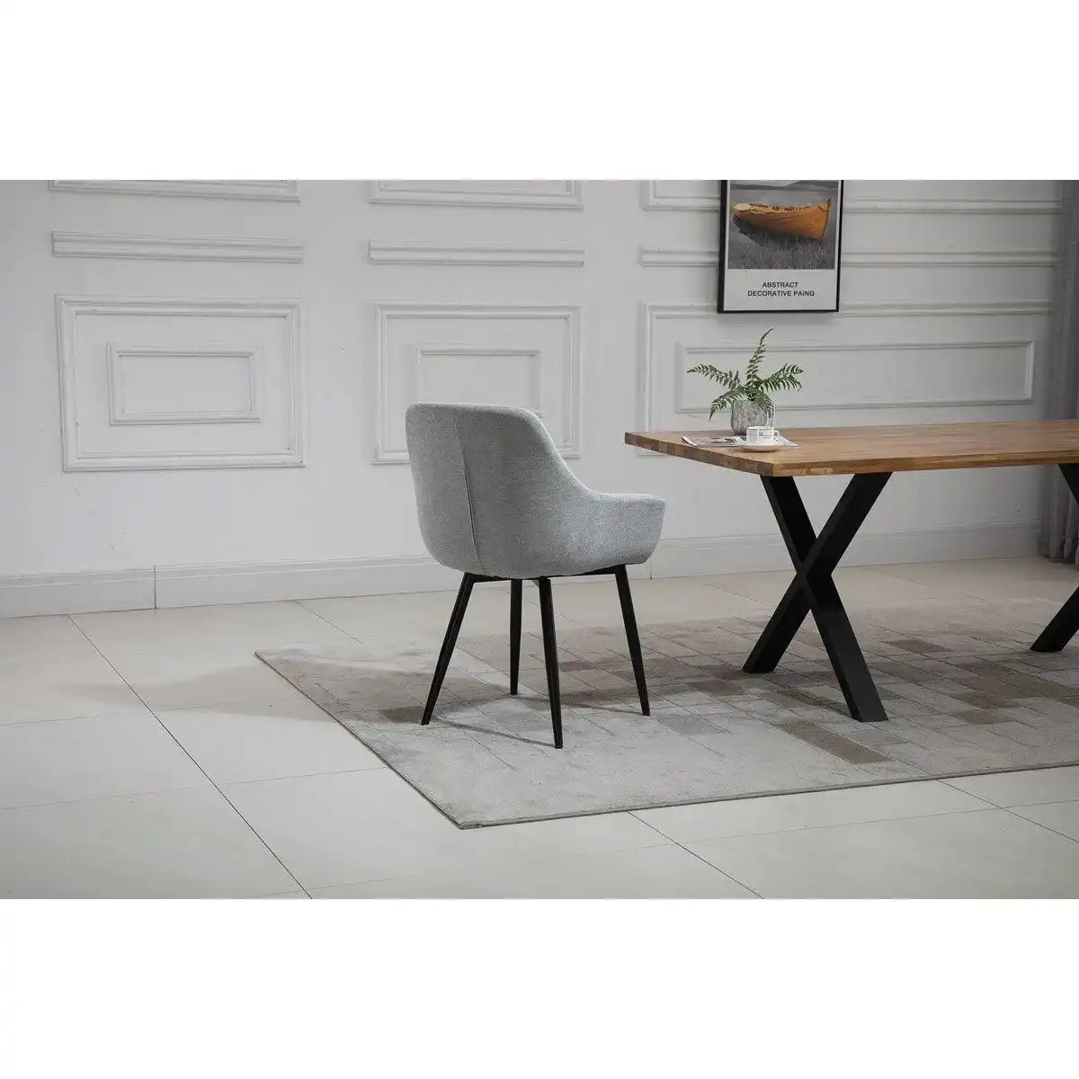 Armlehnstuhl 2er Set Hellgrau - HomeDesign Knaus