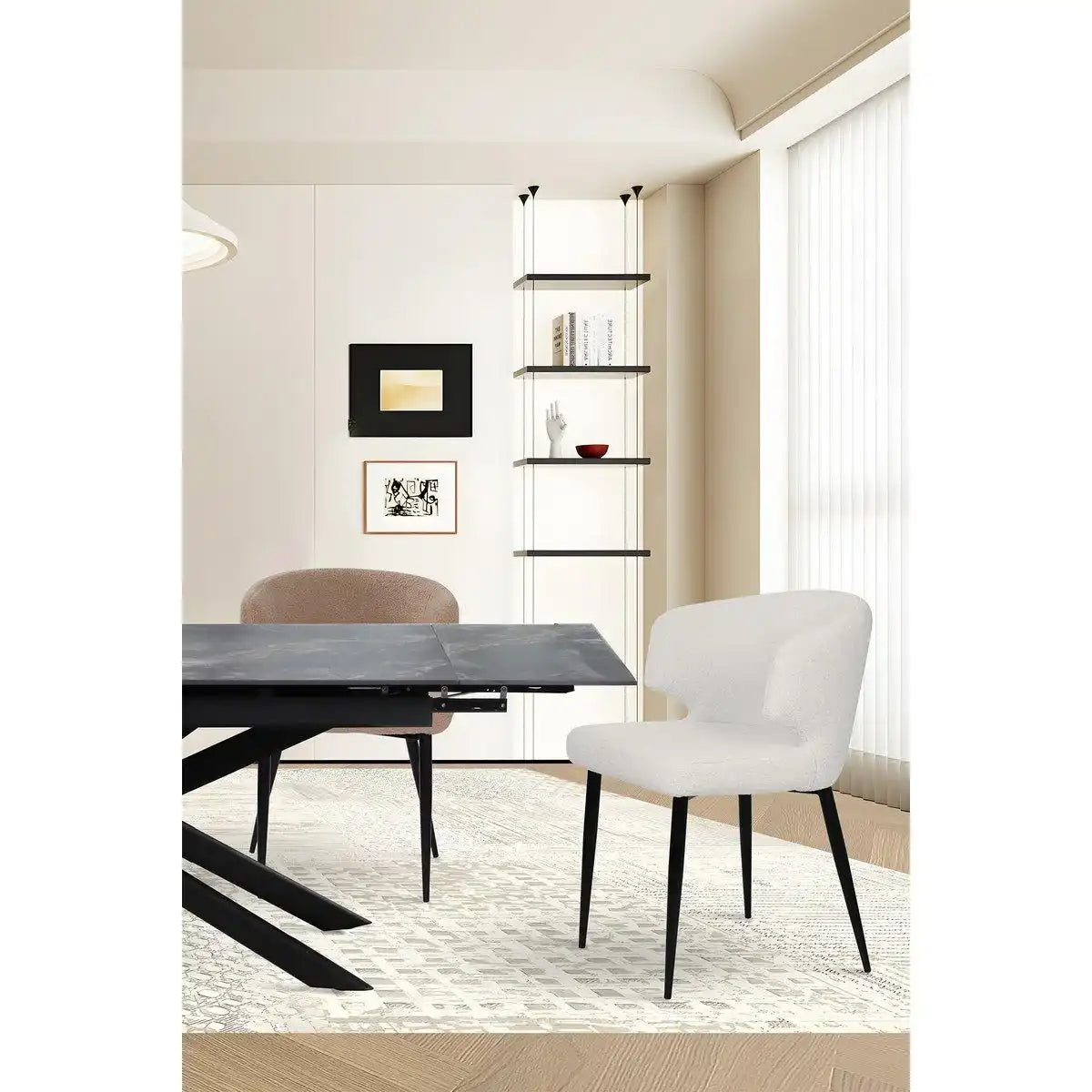 Armlehnstuhl 2er Set mit Bezug aus Teddyfell - HomeDesign Knaus