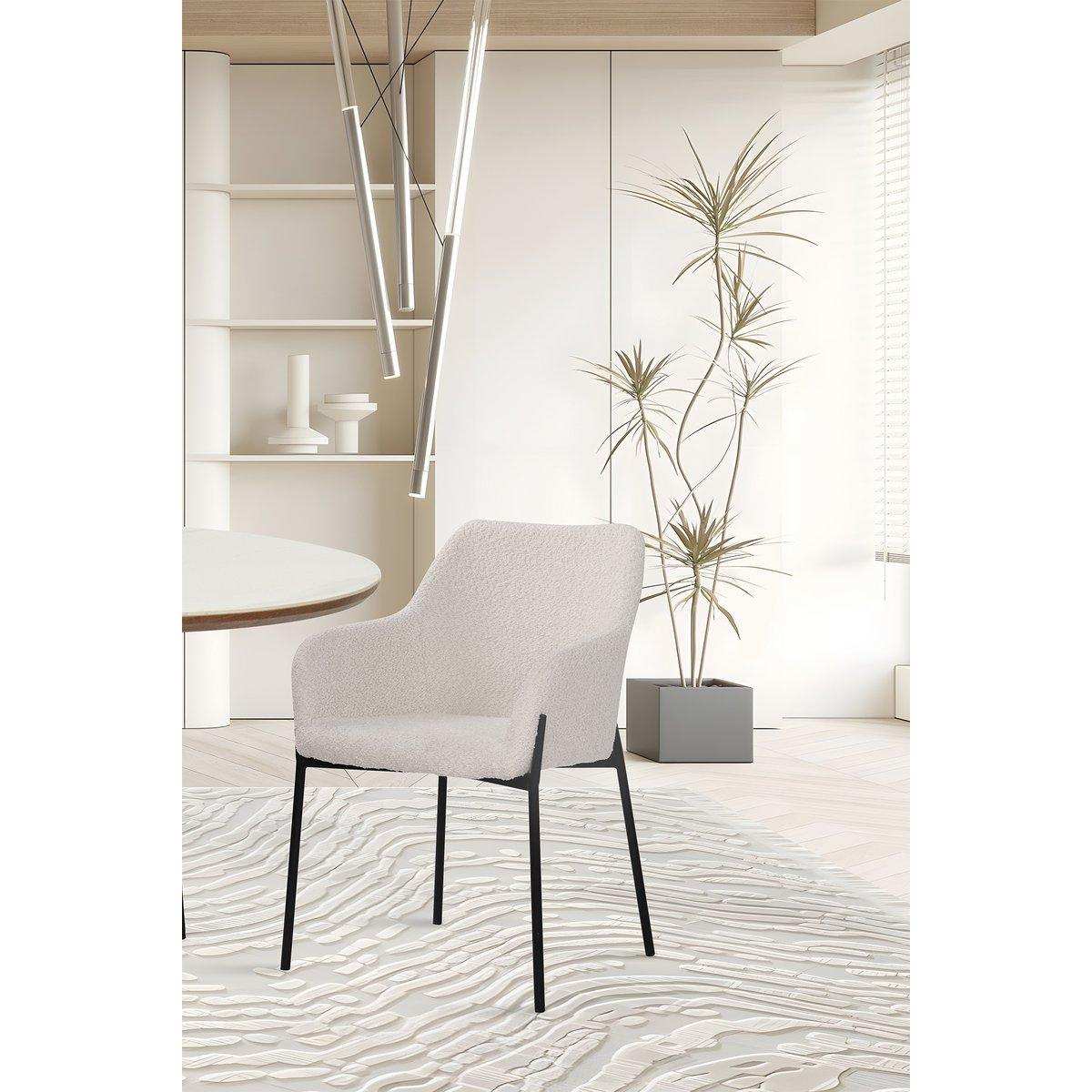 Armlehnstuhl 2er Set mit Bouclé-Bezug - HomeDesign Knaus