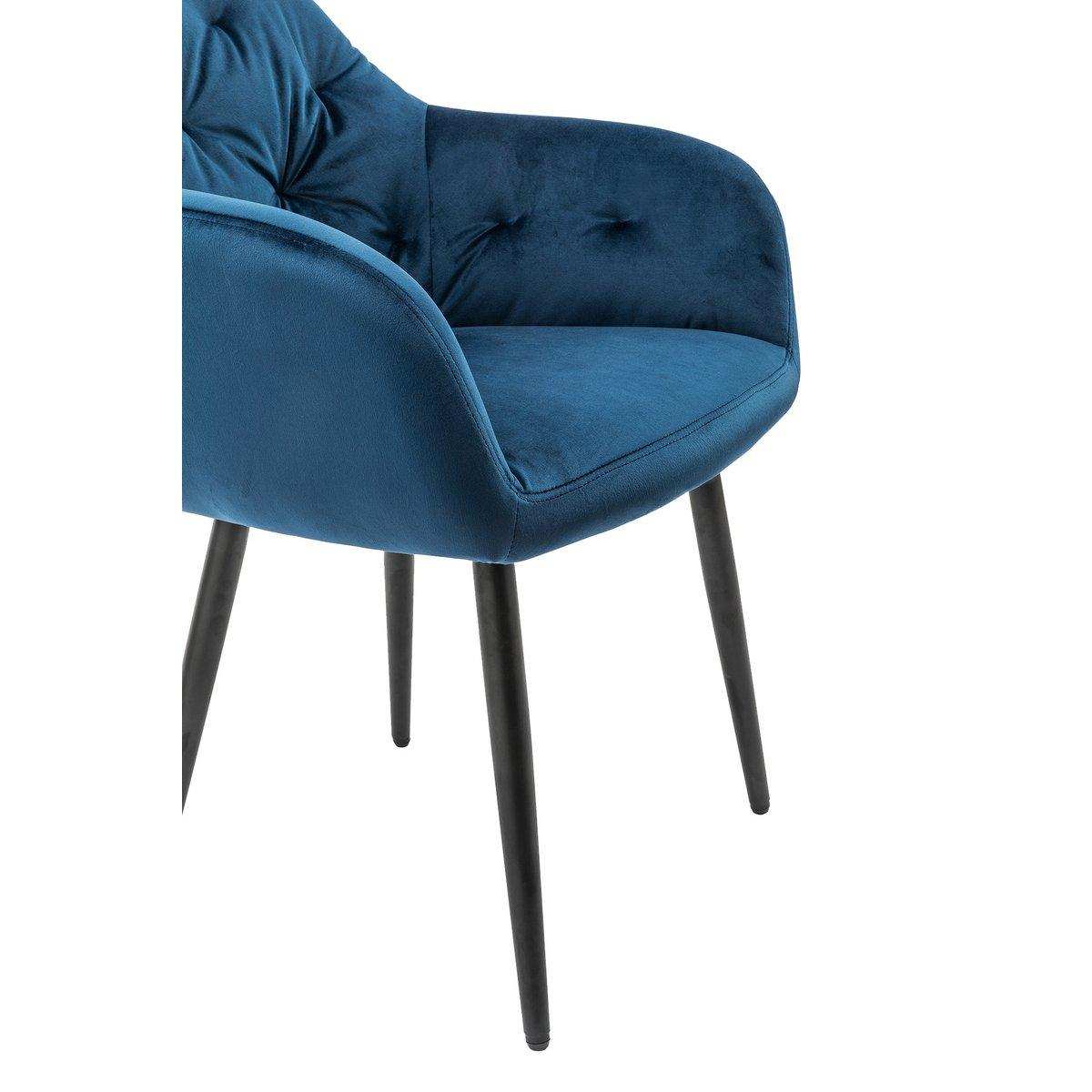 Armlehnstuhl blau Samt - HomeDesign Knaus