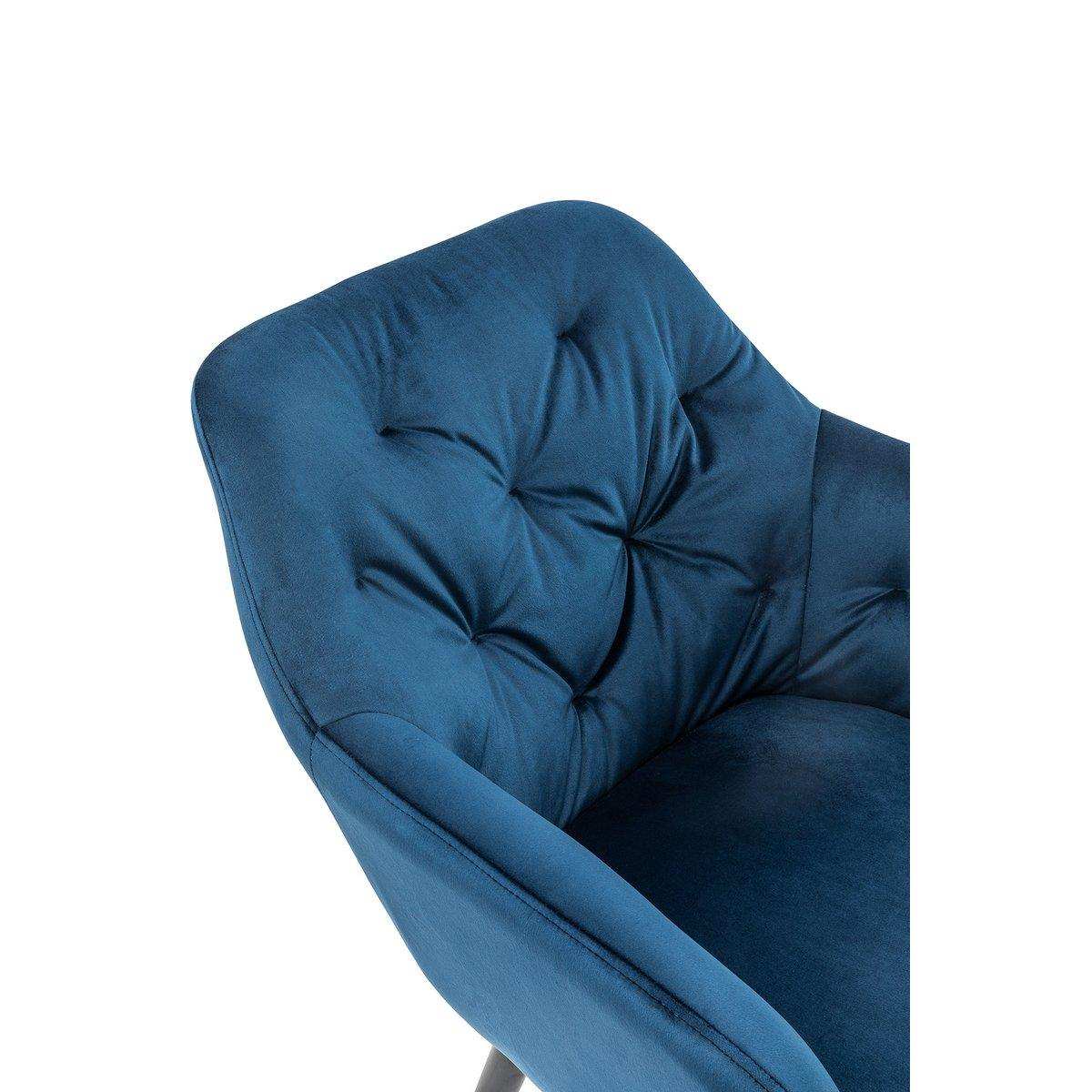 Armlehnstuhl blau Samt - HomeDesign Knaus