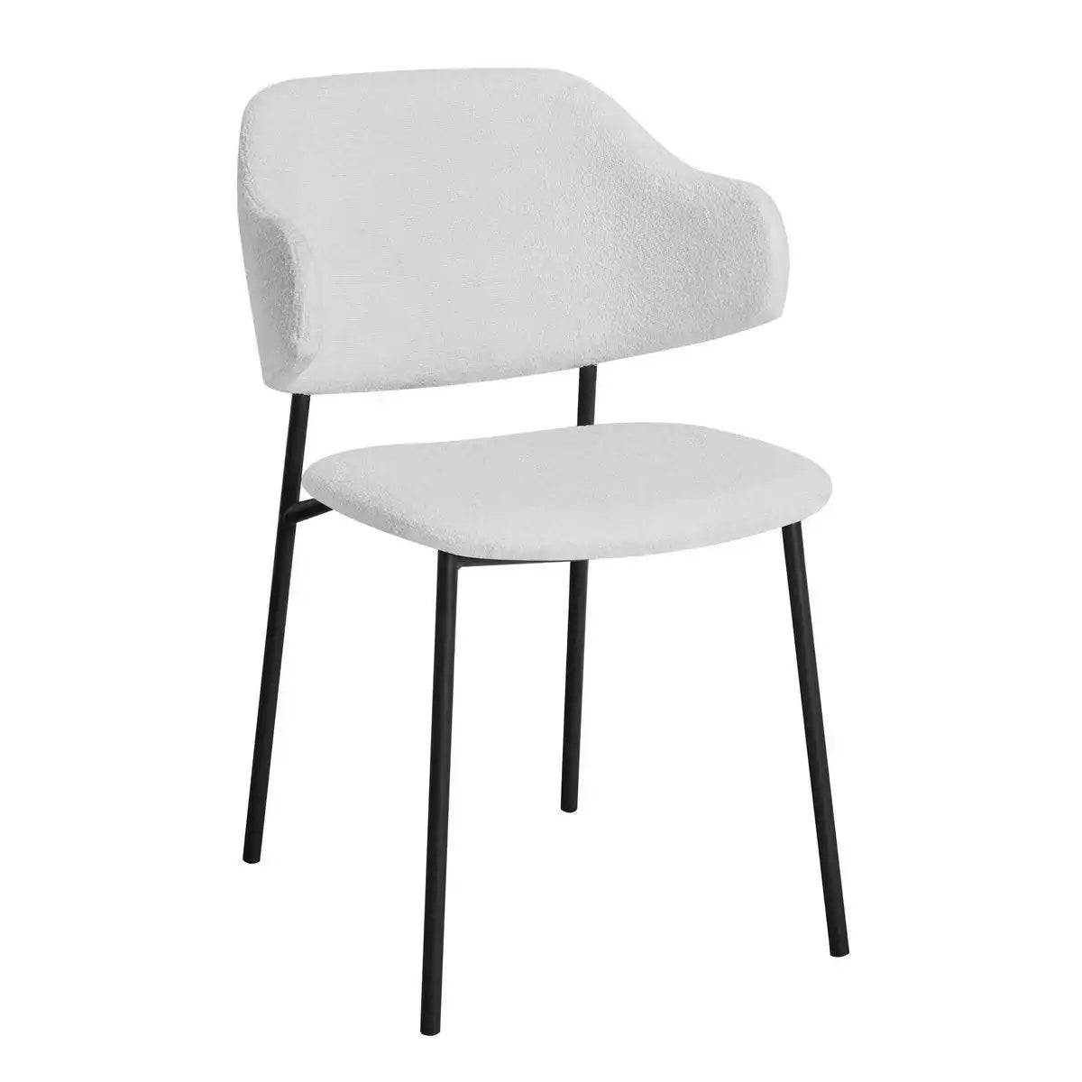 Armlehnstuhl Bouclé 2er Set Weiß - HomeDesign Knaus