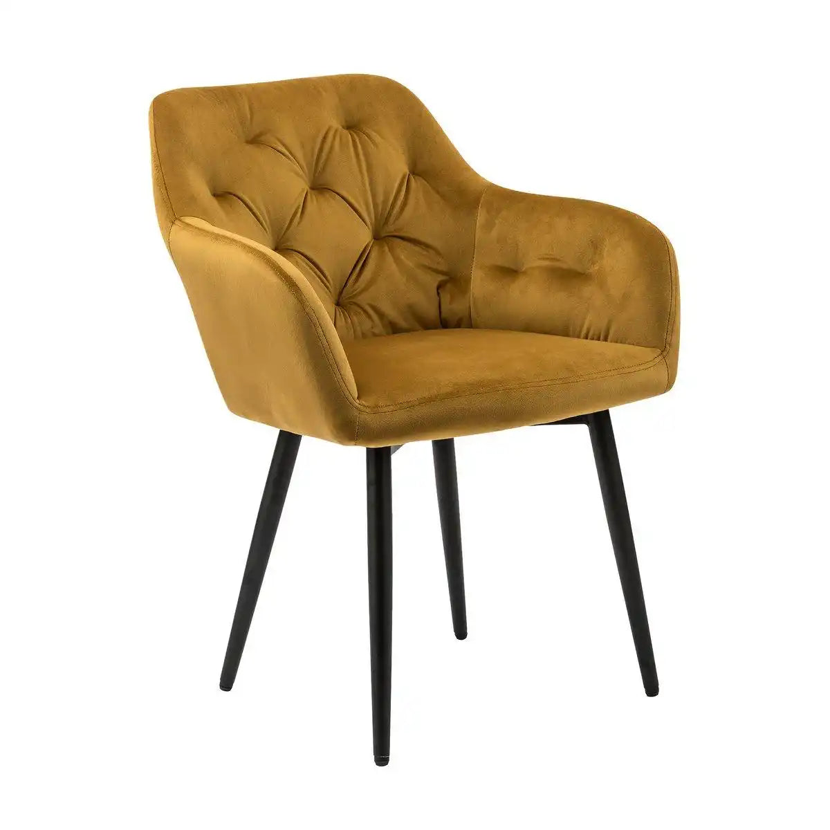 Armlehnstuhl gelb Samt - HomeDesign Knaus