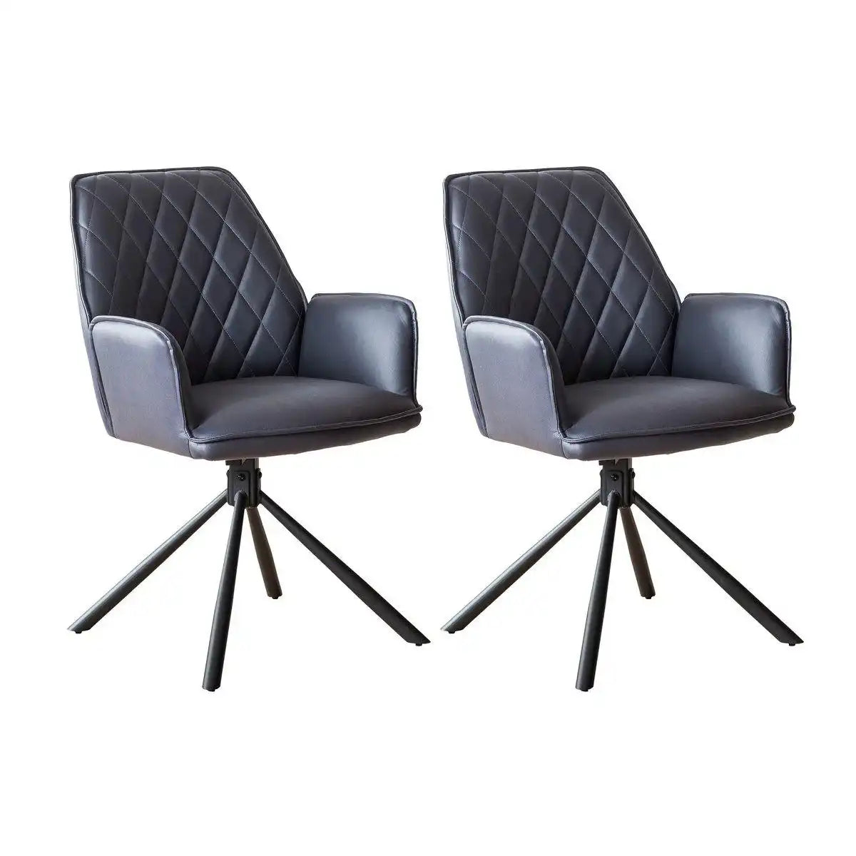 Armlehnstuhl Grau 2er Set mit 360° Drehfunktion - HomeDesign Knaus