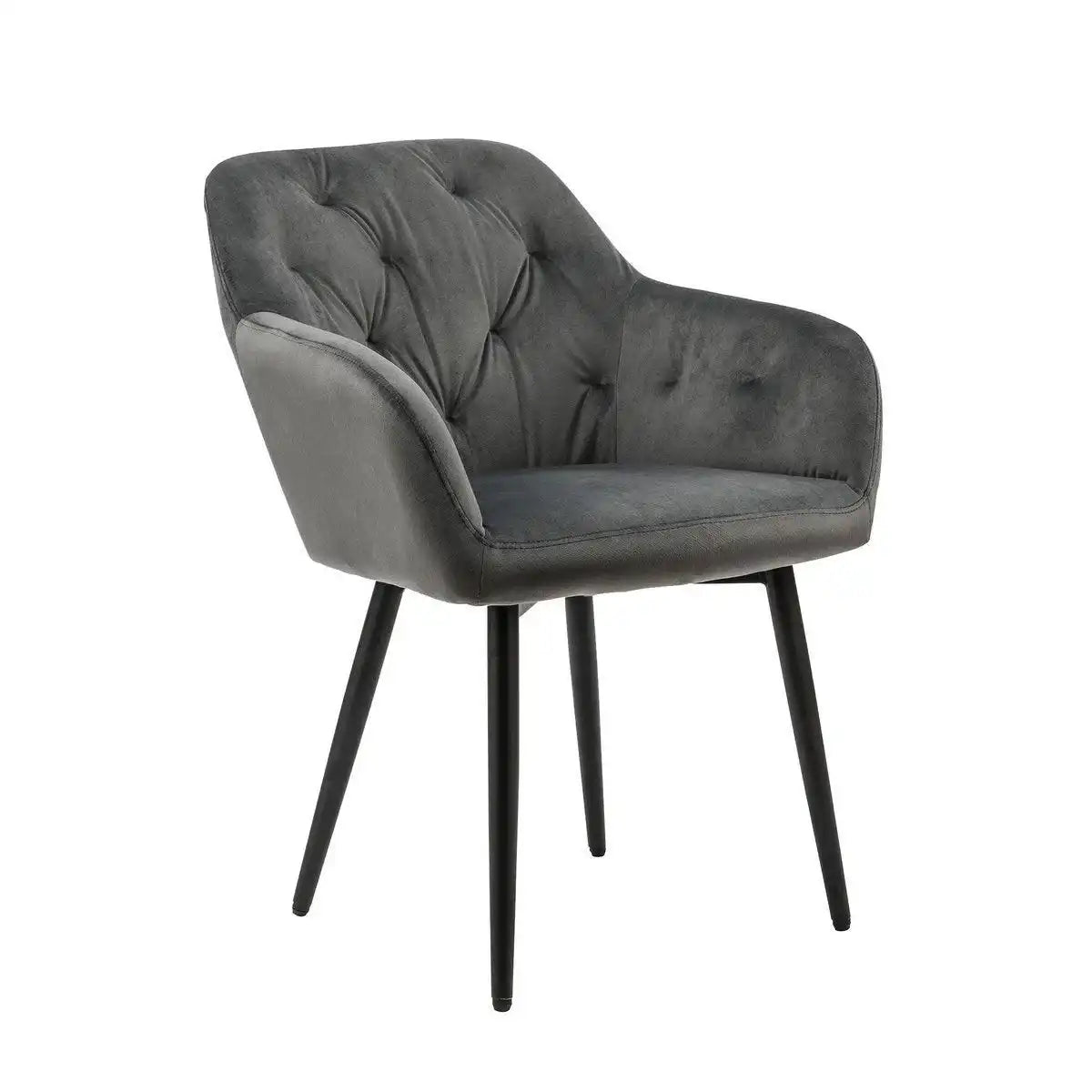 Armlehnstuhl grau Samt - HomeDesign Knaus