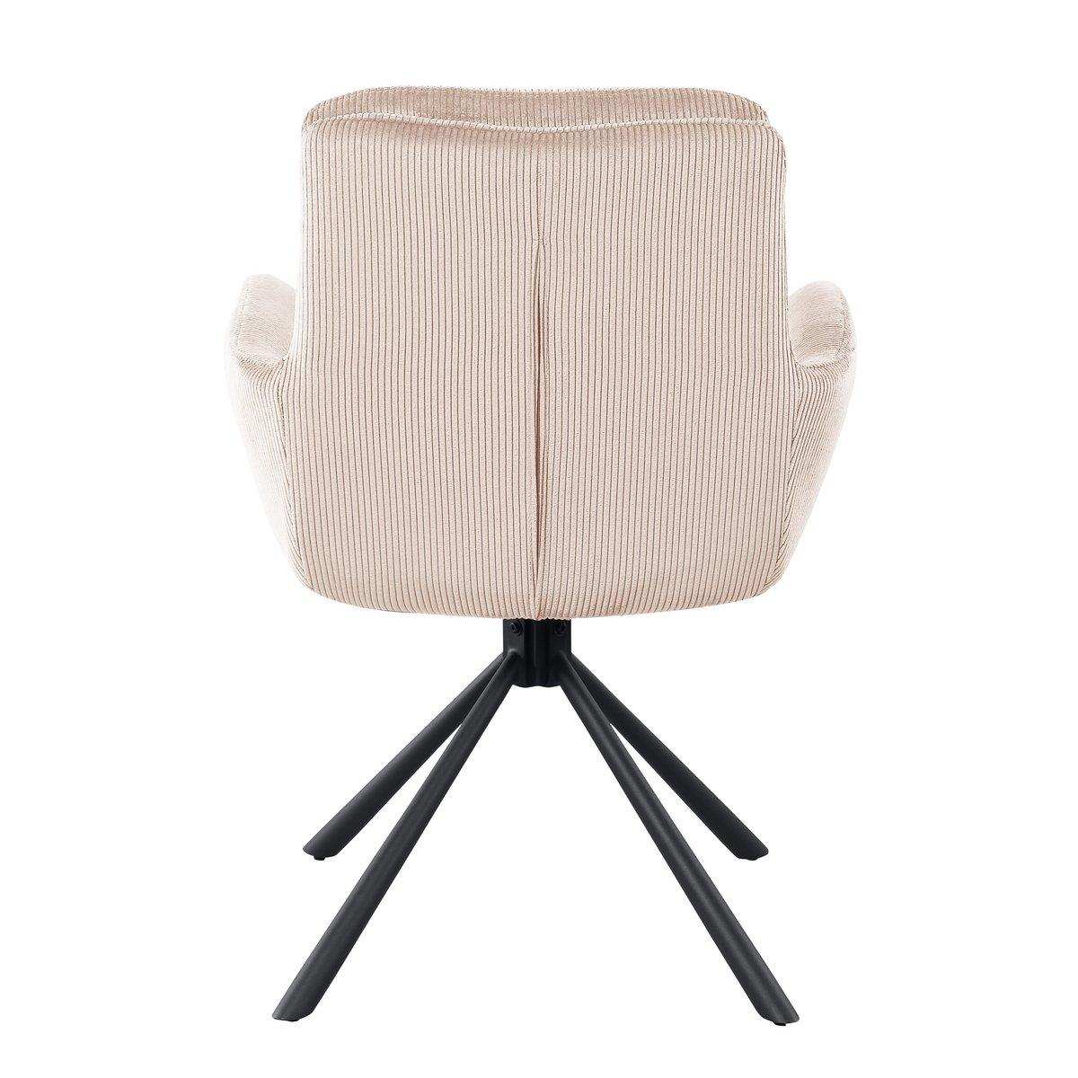 Armlehnstuhl in Cord-Optik Beige - HomeDesign Knaus