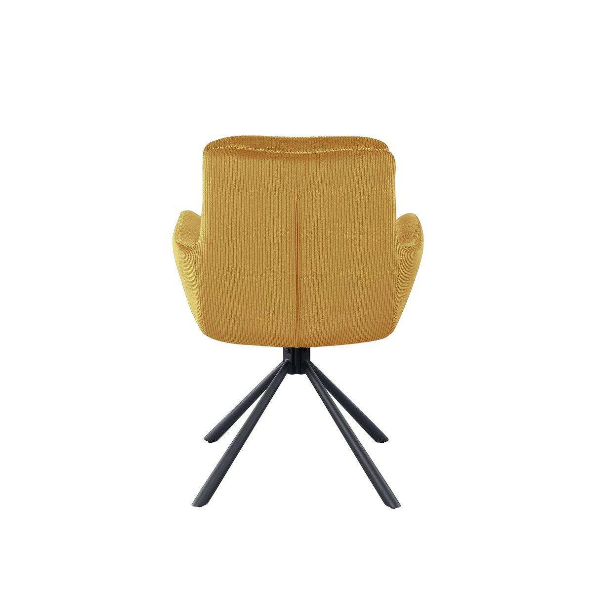 Armlehnstuhl in Cord-Optik Gold - HomeDesign Knaus