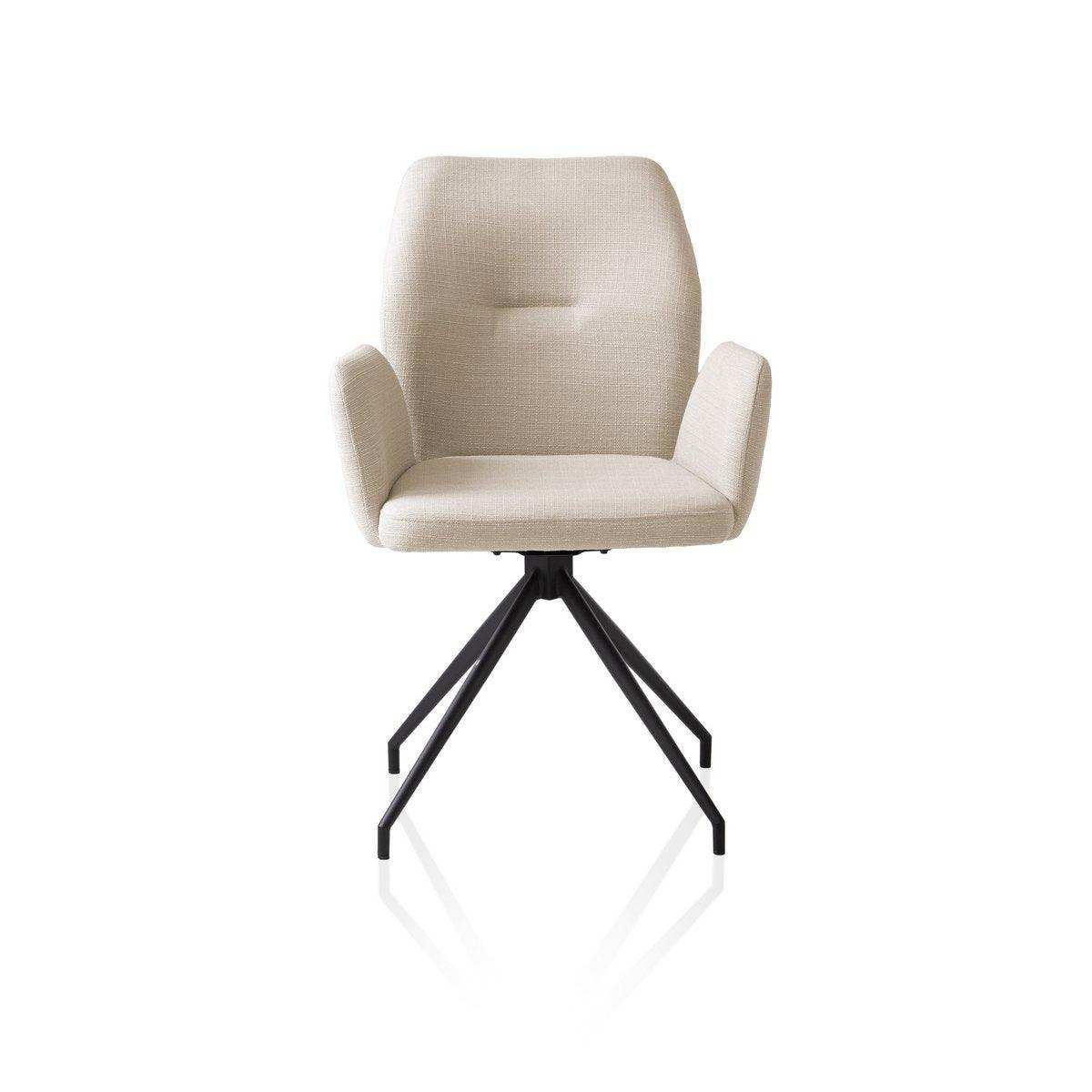 Armlehnstuhl mit 180° Drehfunktion Beige - HomeDesign Knaus