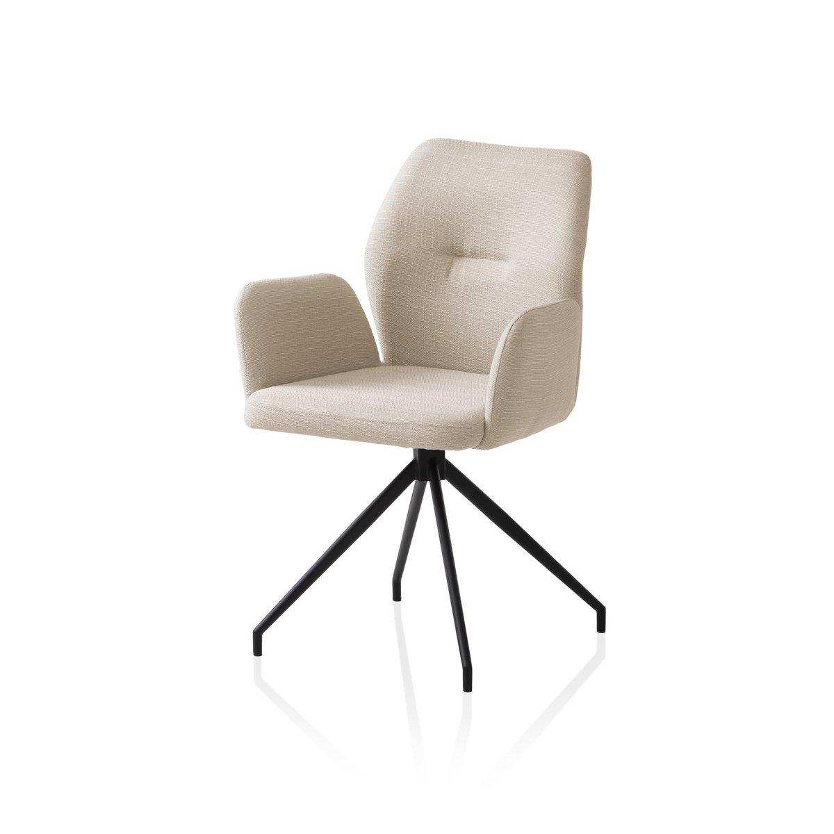 Armlehnstuhl mit 180° Drehfunktion Beige - HomeDesign Knaus