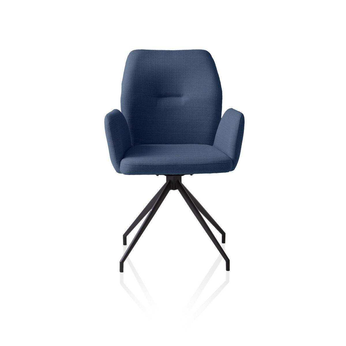 Armlehnstuhl mit 180° Drehfunktion Blau - HomeDesign Knaus