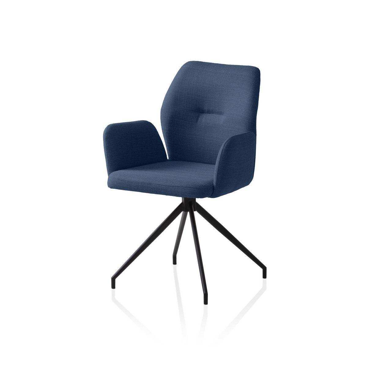 Armlehnstuhl mit 180° Drehfunktion Blau - HomeDesign Knaus