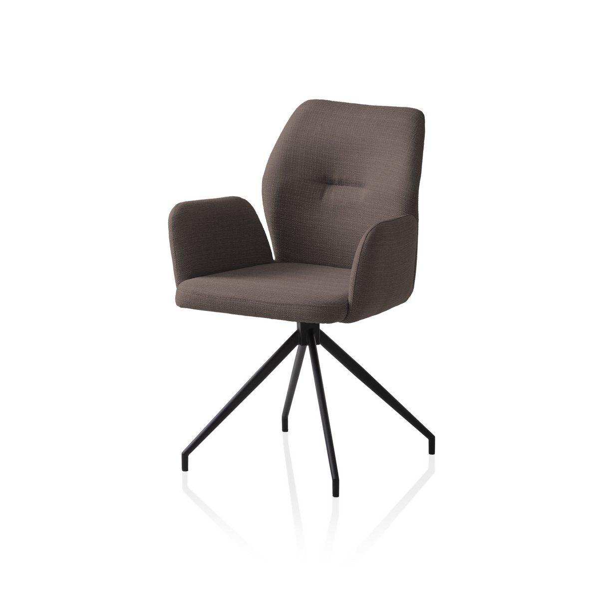 Armlehnstuhl mit 180° Drehfunktion Braun - HomeDesign Knaus