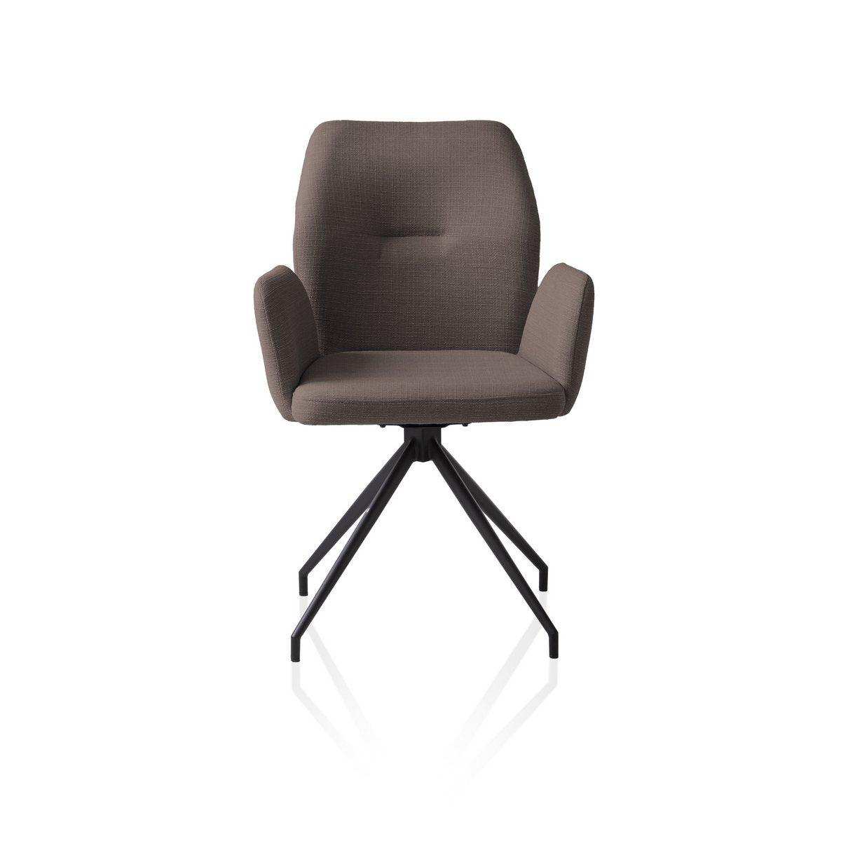Armlehnstuhl mit 180° Drehfunktion Braun - HomeDesign Knaus