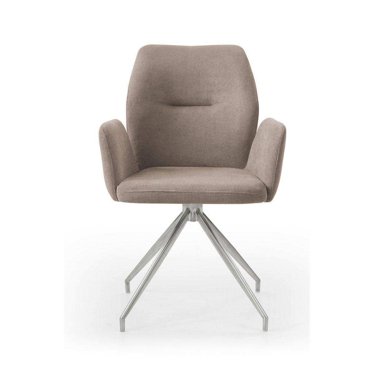Armlehnstuhl mit 180° Drehfunktion Braun - HomeDesign Knaus