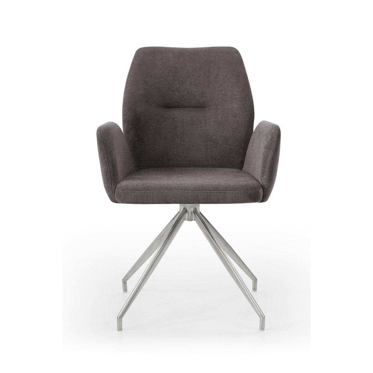 Armlehnstuhl mit 180° Drehfunktion Dunkelgrau - HomeDesign Knaus