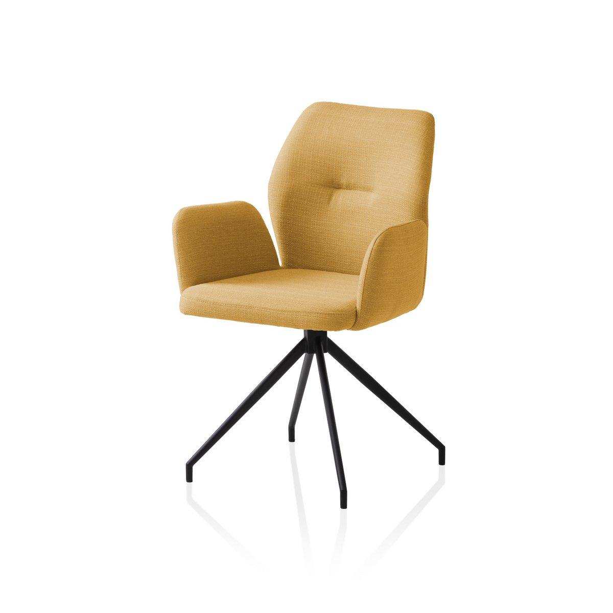 Armlehnstuhl mit 180° Drehfunktion Gelb - HomeDesign Knaus