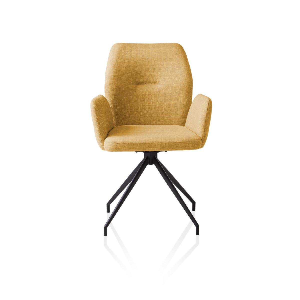 Armlehnstuhl mit 180° Drehfunktion Gelb - HomeDesign Knaus