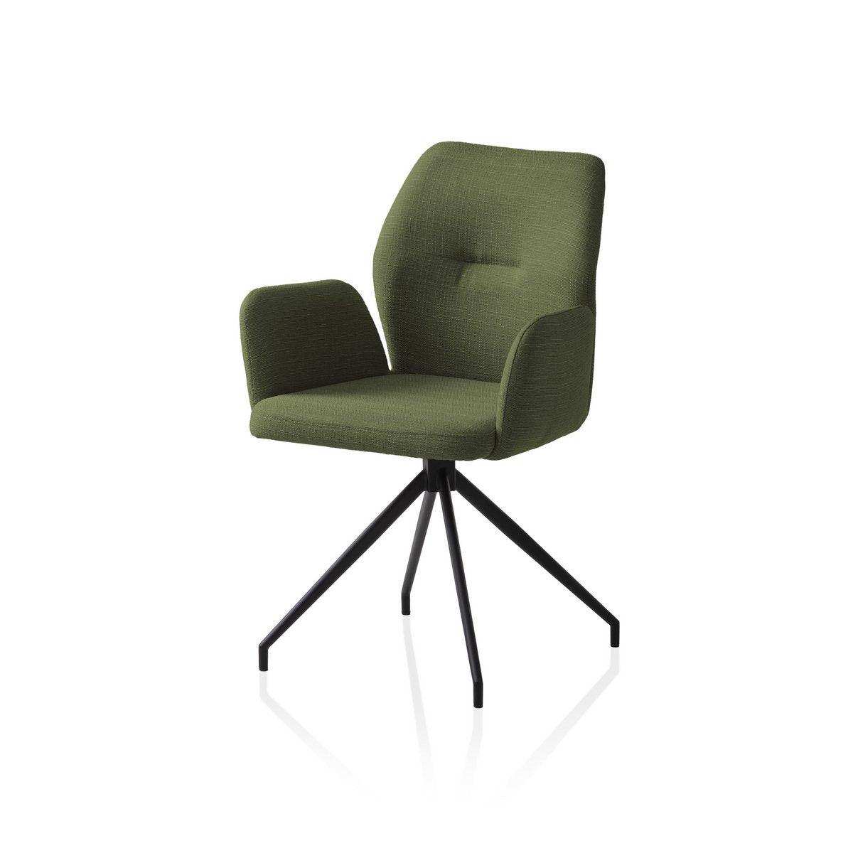 Armlehnstuhl mit 180° Drehfunktion Grün - HomeDesign Knaus