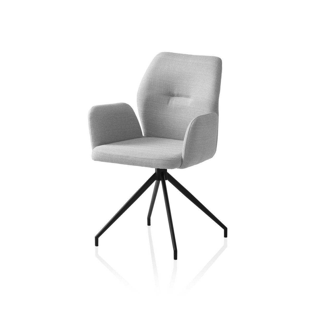 Armlehnstuhl mit 180° Drehfunktion Hellgrau - HomeDesign Knaus