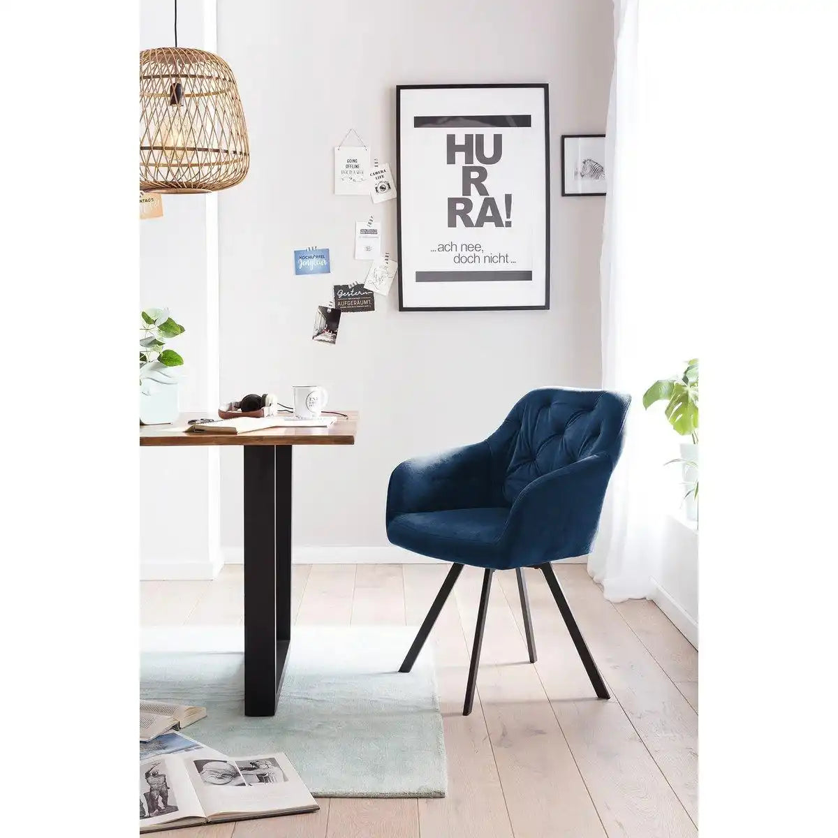 Armlehnstuhl mit 360° Drehfunktion Blau - HomeDesign Knaus