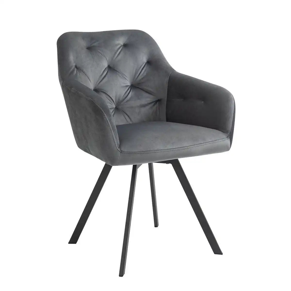 Armlehnstuhl mit 360° Drehfunktion Grau - HomeDesign Knaus
