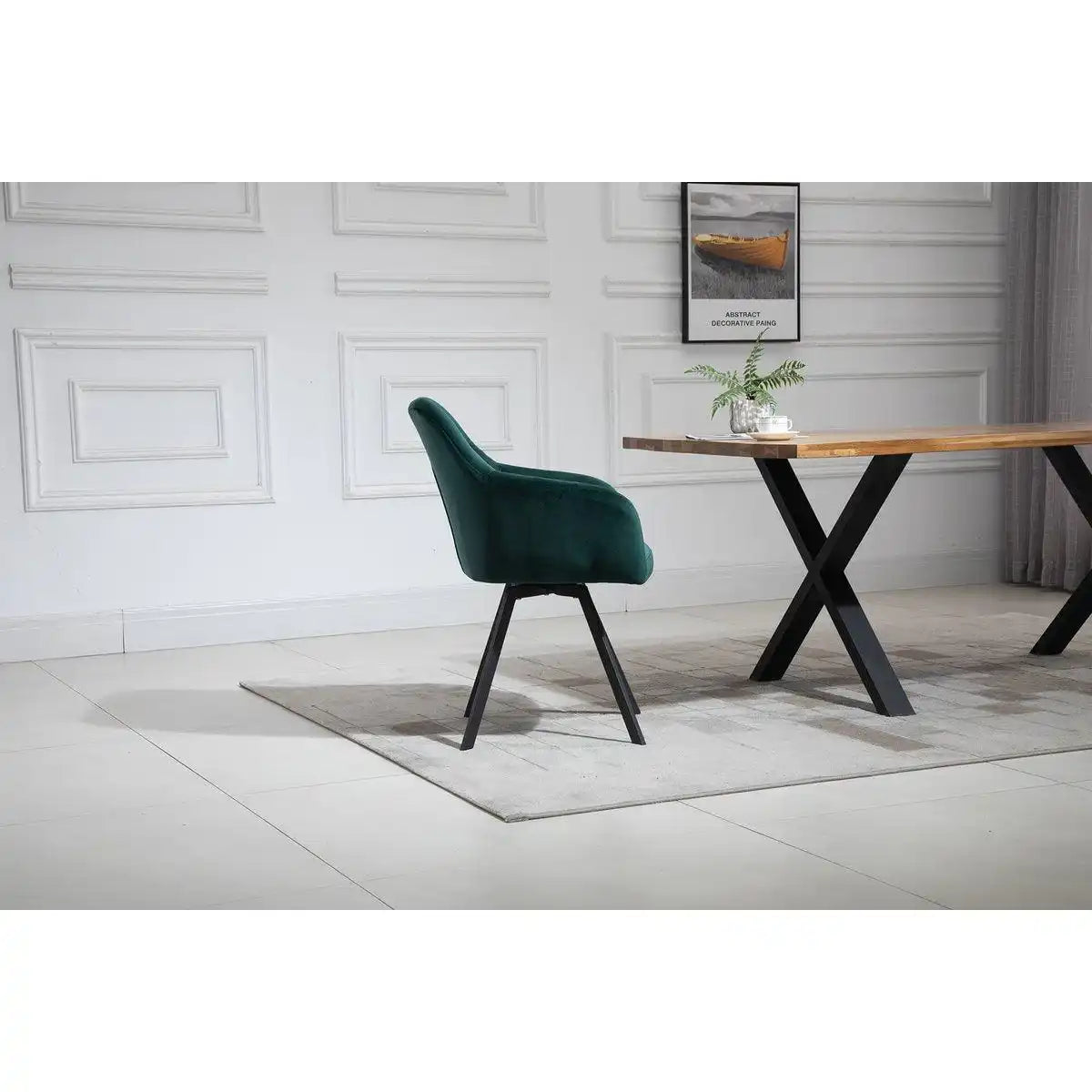 Armlehnstuhl mit 360° Drehfunktion Tannengrün - HomeDesign Knaus