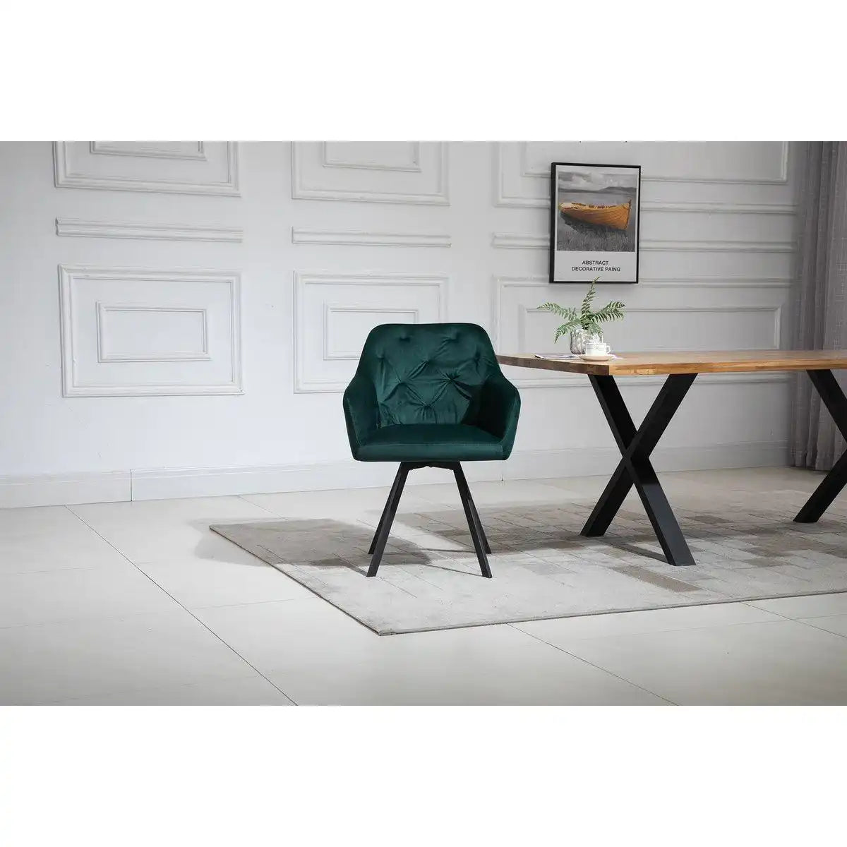 Armlehnstuhl mit 360° Drehfunktion Tannengrün - HomeDesign Knaus