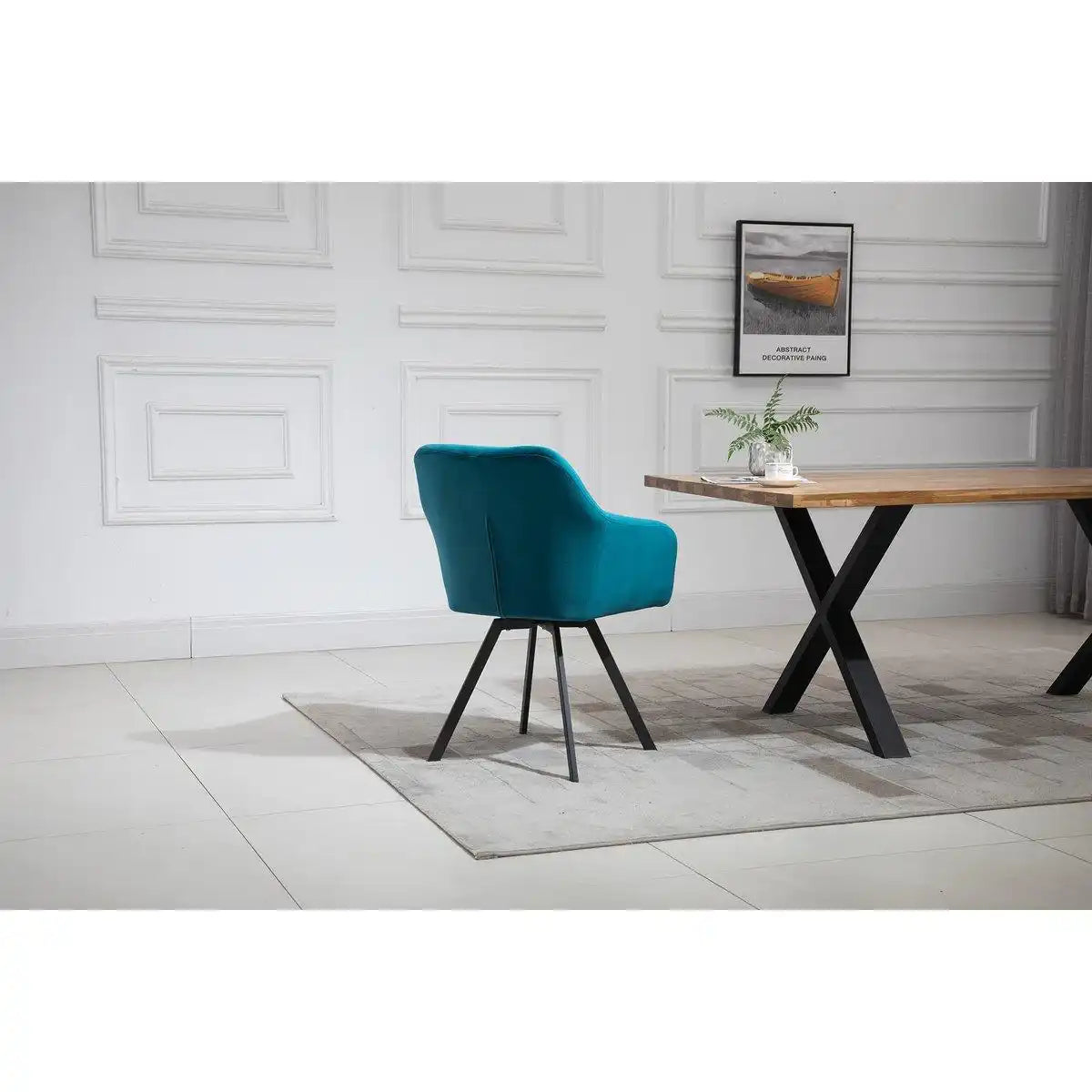 Armlehnstuhl mit 360° Drehfunktion Türkis - HomeDesign Knaus