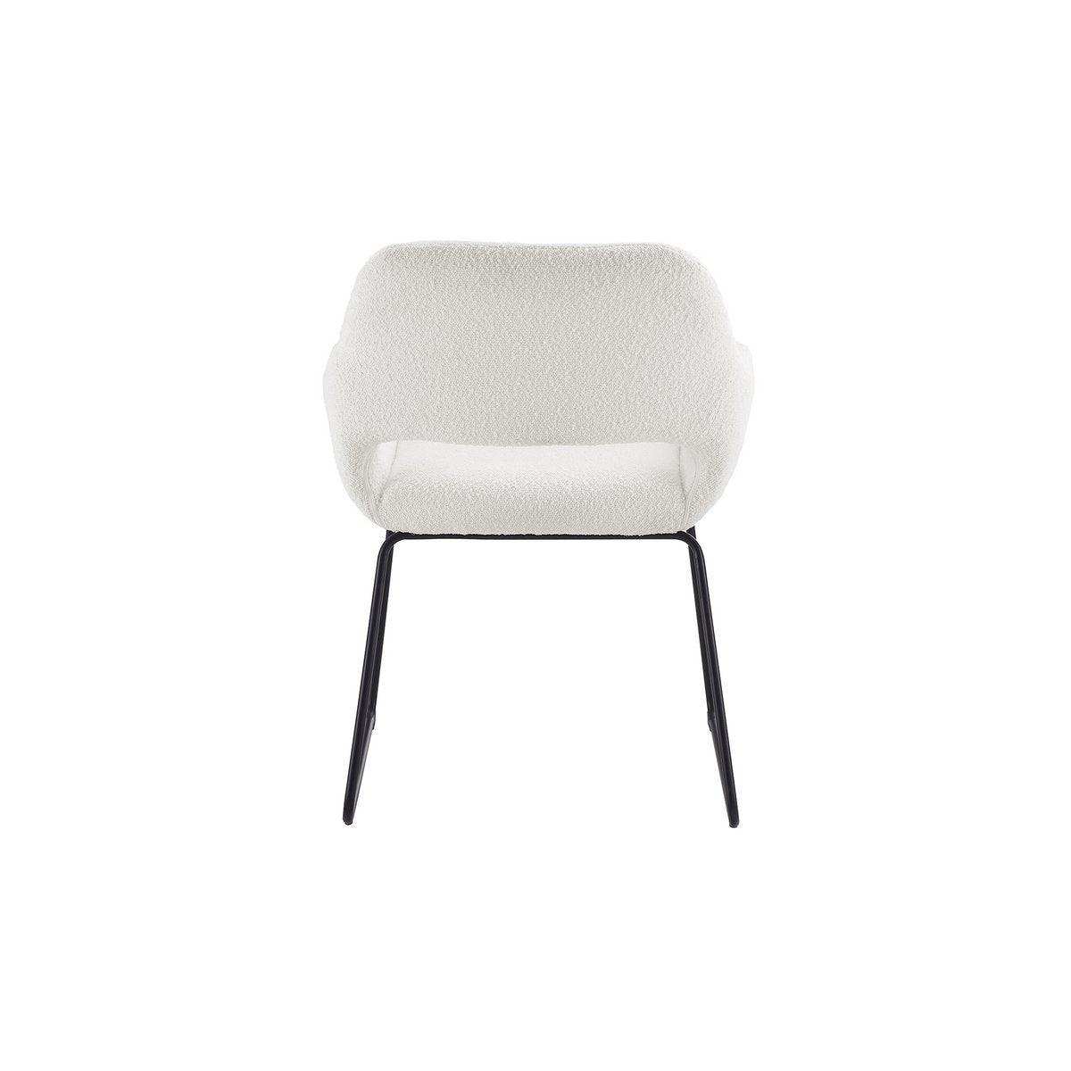 Armlehnstuhl mit Rücken Cut-Out Bouclé Stoff Weiß - HomeDesign Knaus