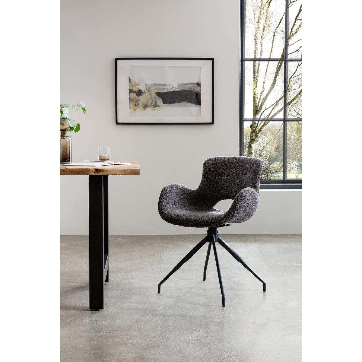 Armlehnstuhl mit Rücken Cut-Out Dunkelgrau - HomeDesign Knaus
