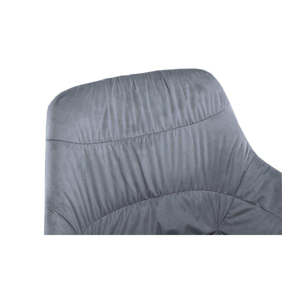 Armlehnstuhl mit Wabensteppung Samt Grau - HomeDesign Knaus