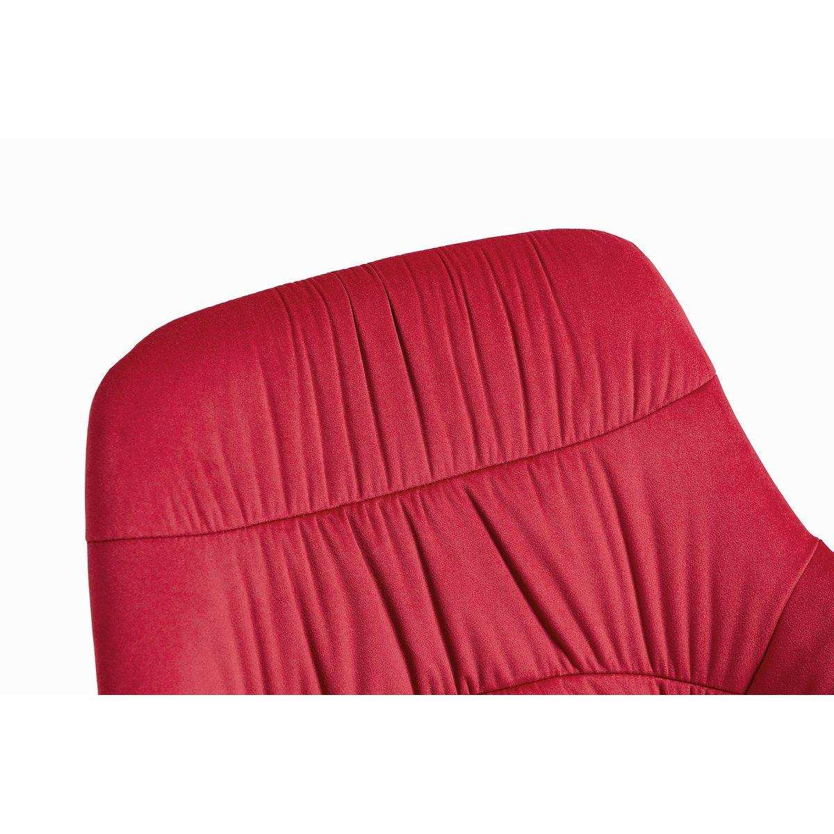 Armlehnstuhl mit Wabensteppung Samt Rot - HomeDesign Knaus