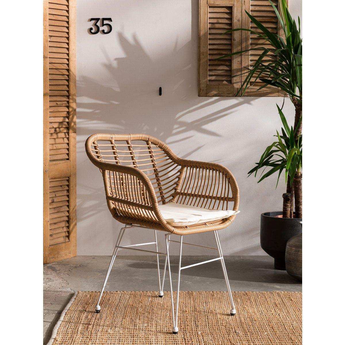 Armlehnstuhl Rattanoptik 2er Set natur - HomeDesign Knaus