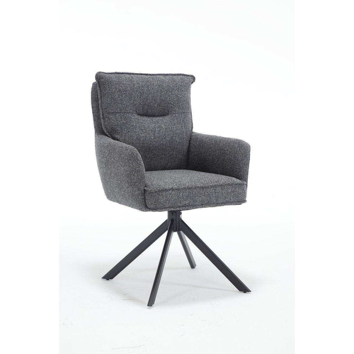 Armlehnstuhl Strukturstoff Anthrazit - HomeDesign Knaus