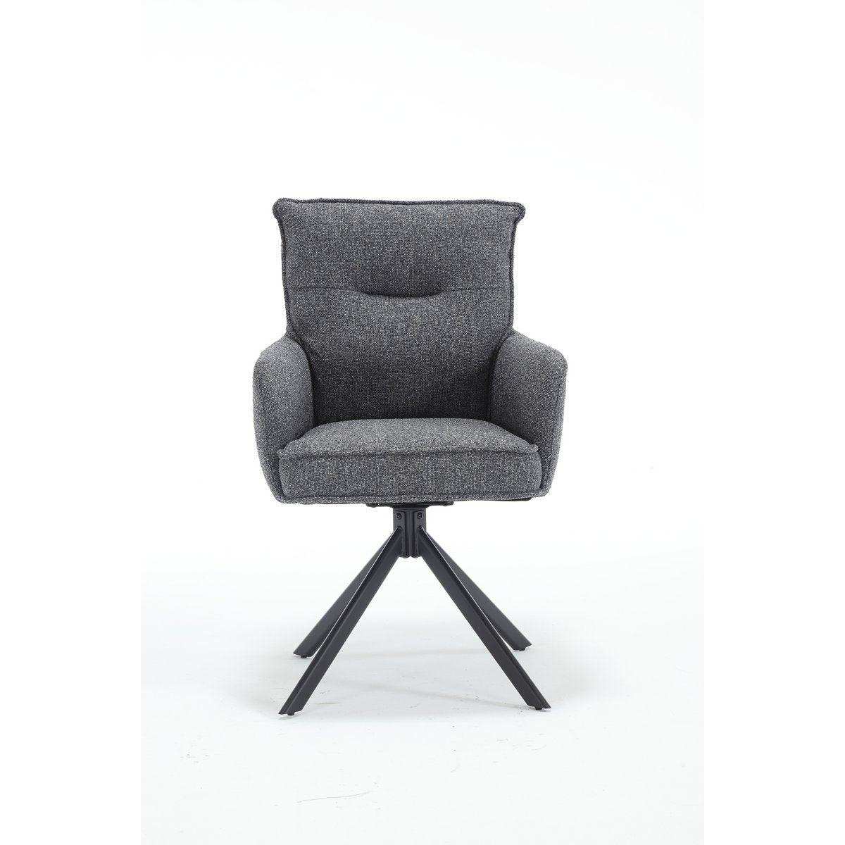 Armlehnstuhl Strukturstoff Anthrazit - HomeDesign Knaus