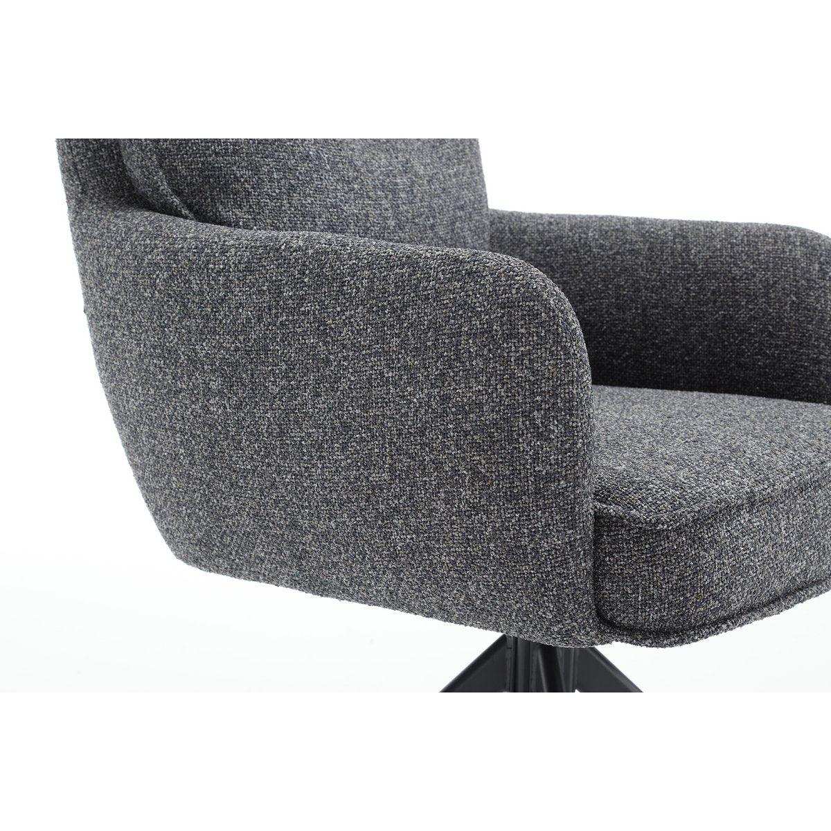 Armlehnstuhl Strukturstoff Anthrazit - HomeDesign Knaus