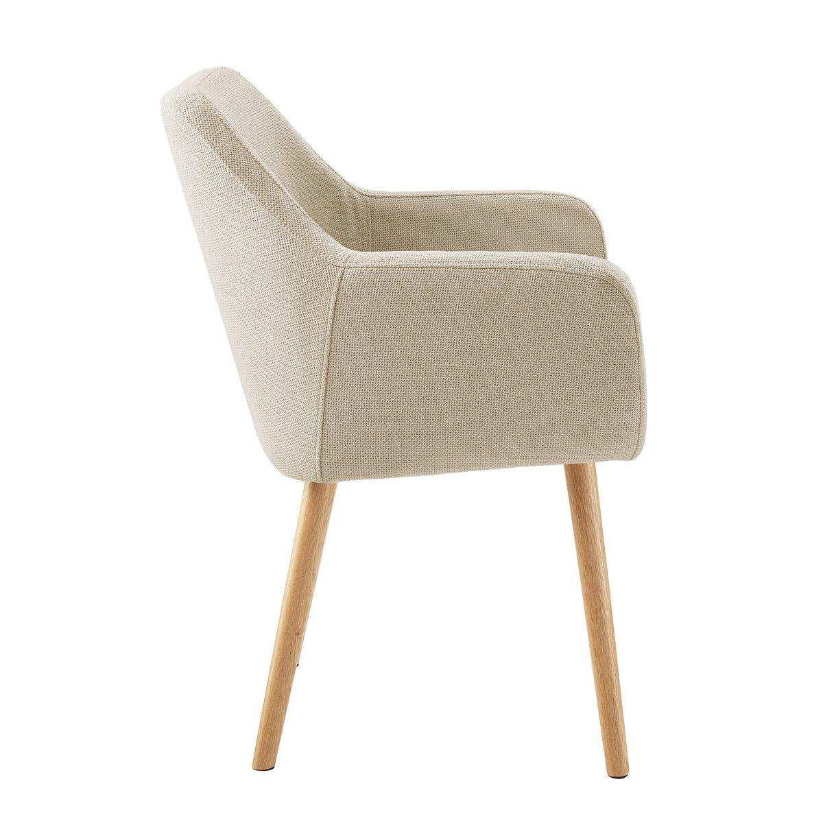 Armlehnstuhl Strukturstoff Beige - HomeDesign Knaus
