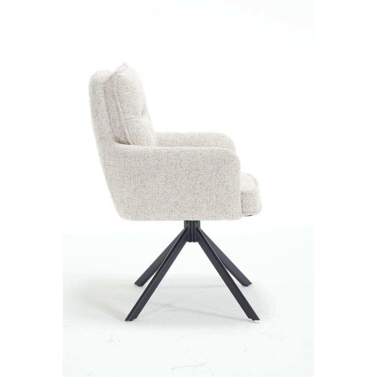 Armlehnstuhl Strukturstoff Beige - HomeDesign Knaus