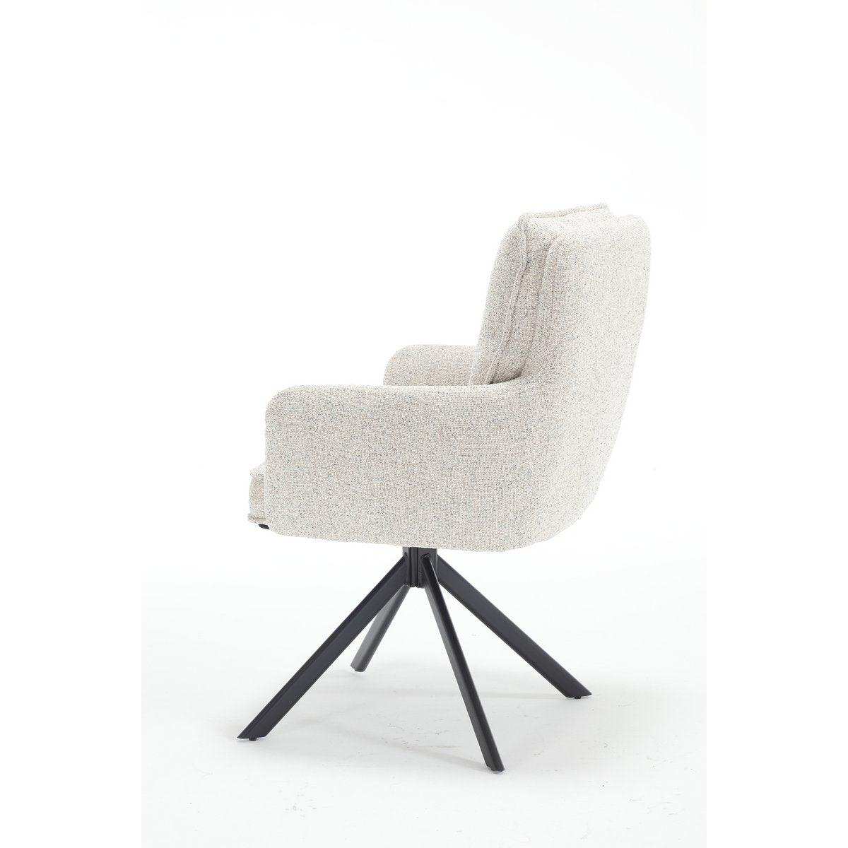 Armlehnstuhl Strukturstoff Beige - HomeDesign Knaus