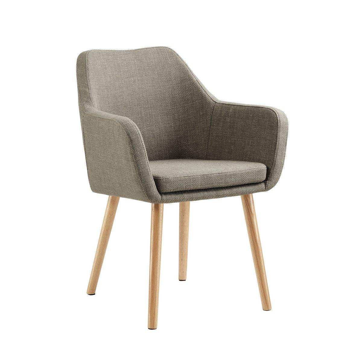 Armlehnstuhl Strukturstoff Braun - HomeDesign Knaus