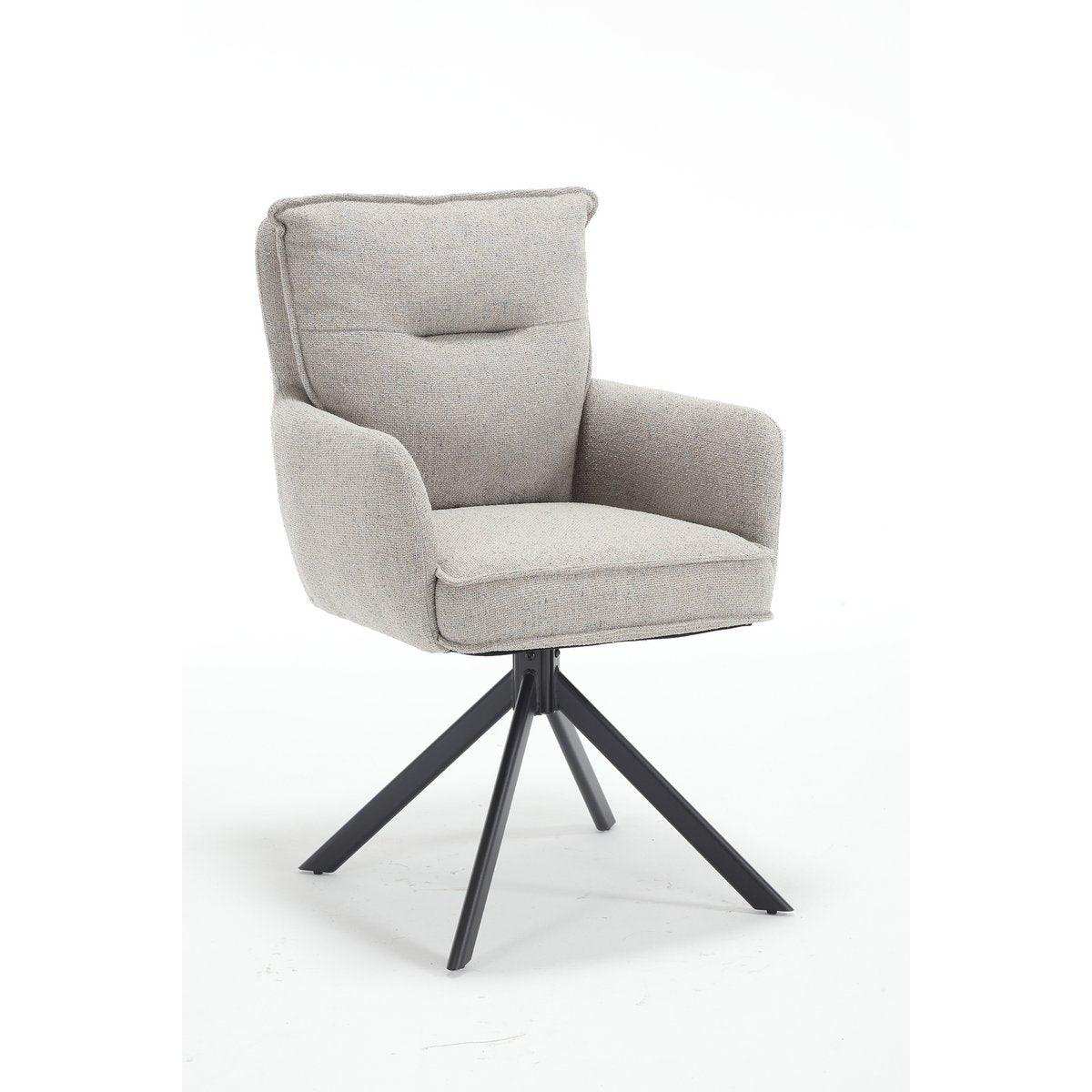 Armlehnstuhl Strukturstoff Grau - HomeDesign Knaus