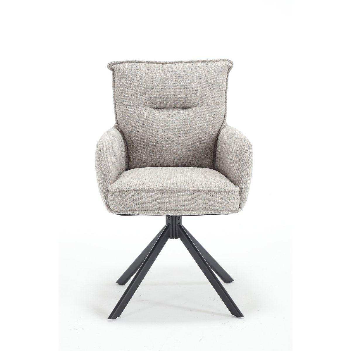 Armlehnstuhl Strukturstoff Grau - HomeDesign Knaus