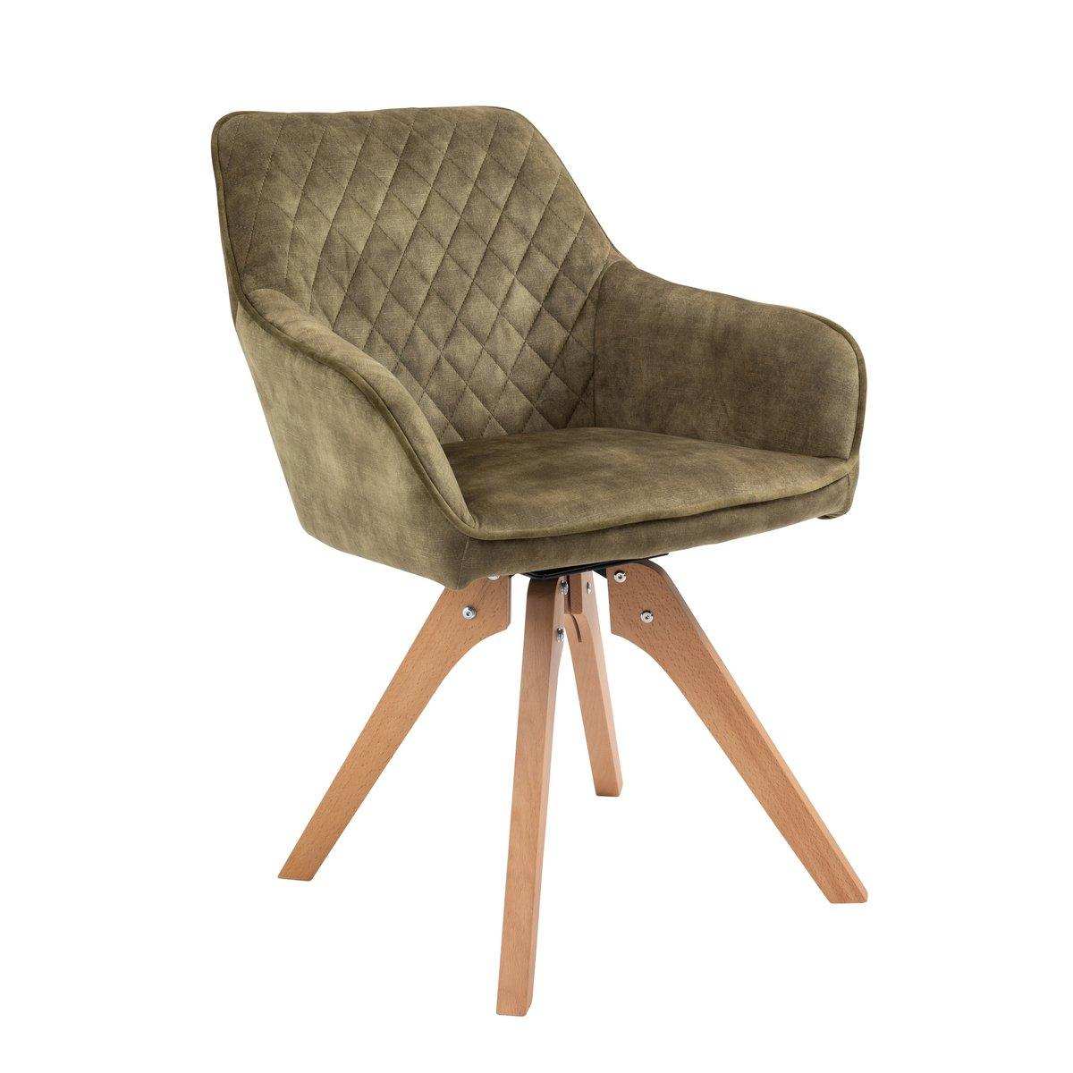 Armlehnstuhl Vintage-Samtvelours, Grün - HomeDesign Knaus