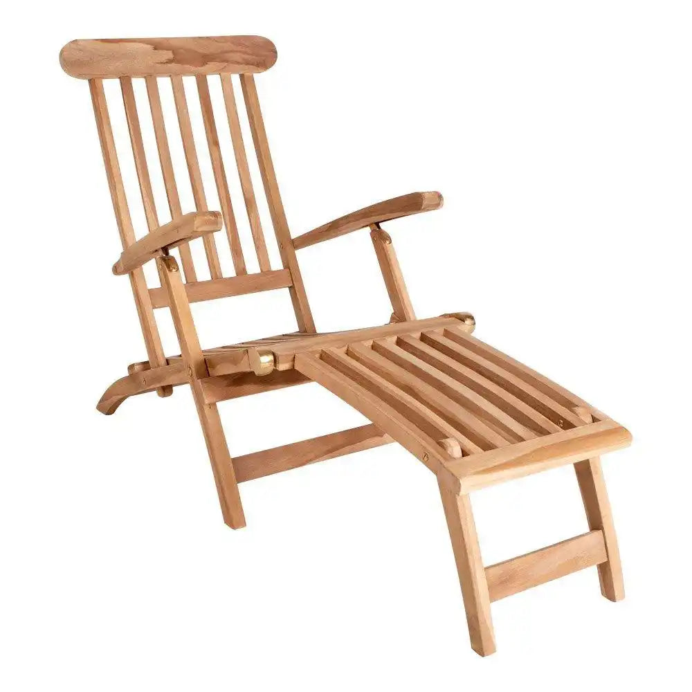 Arrecife Teak Liegestuhl - Liegestuhl aus Teakholz. Verstellbarer Rücken mit 4 Positionen - HomeDesign Knaus